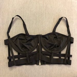 Urban Outfitters Black Bralette with Zippers